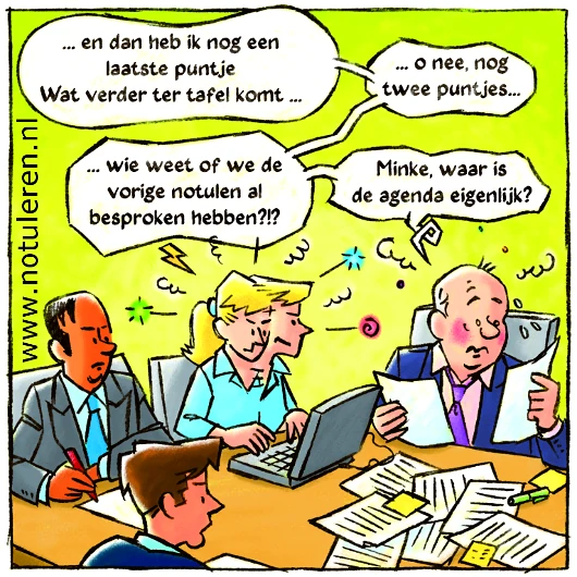 cartoon: chaotische vergadering